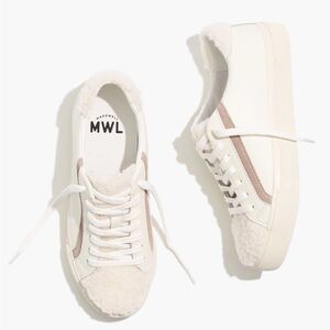 Madewell Sidewalk Low-Top Sneakers in Leather: Sherpa Edition‎